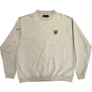 ARIAT Men's Gray Embroidered Logo Crewneck Pullover Sweatshirt Size Medium